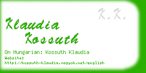 klaudia kossuth business card